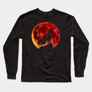 Halloween Blood Moon Wolf Long Sleeve T-Shirt